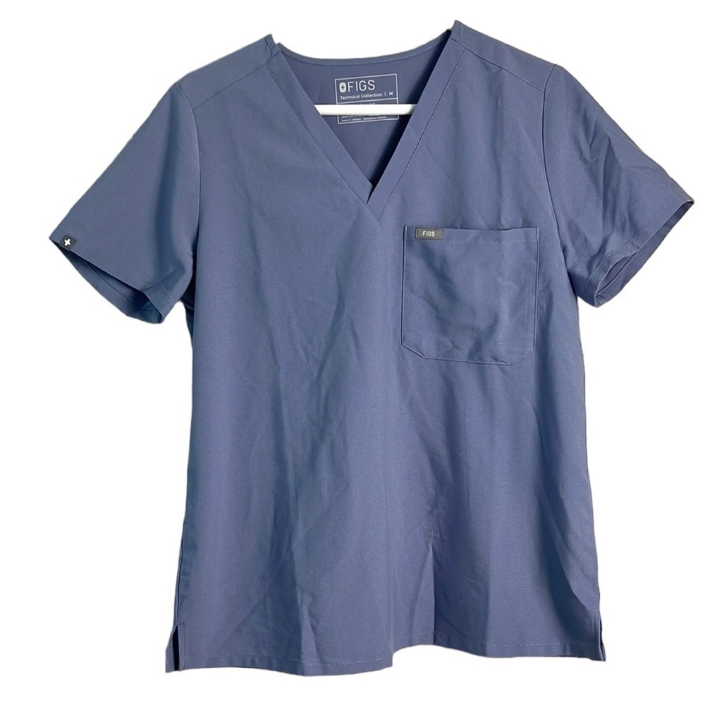 Figs Catarina One-Pocket‎ Scrub Top Blue